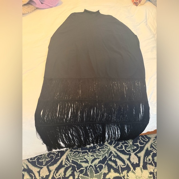 KHAITE Olson Fringe Black Maxi Dress - Picture 8 of 8